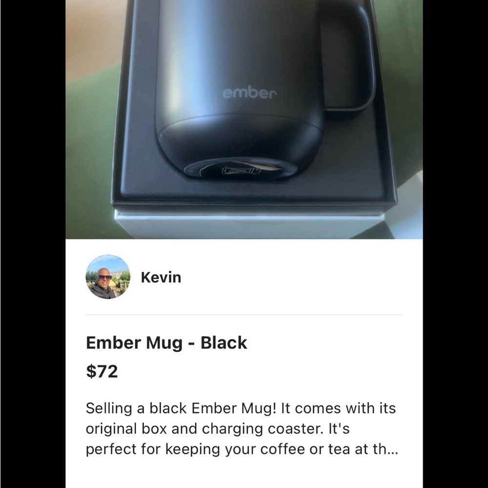 Black Smart Coffee Mug with Charging Coaster for Kitchen